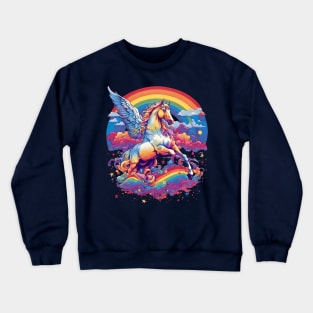 Rainbow Pegasus 70s Crewneck Sweatshirt